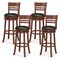 Costway Set of 4 Bar Stools Swivel Bar Height Dining Chairs with Backrests & Footrests